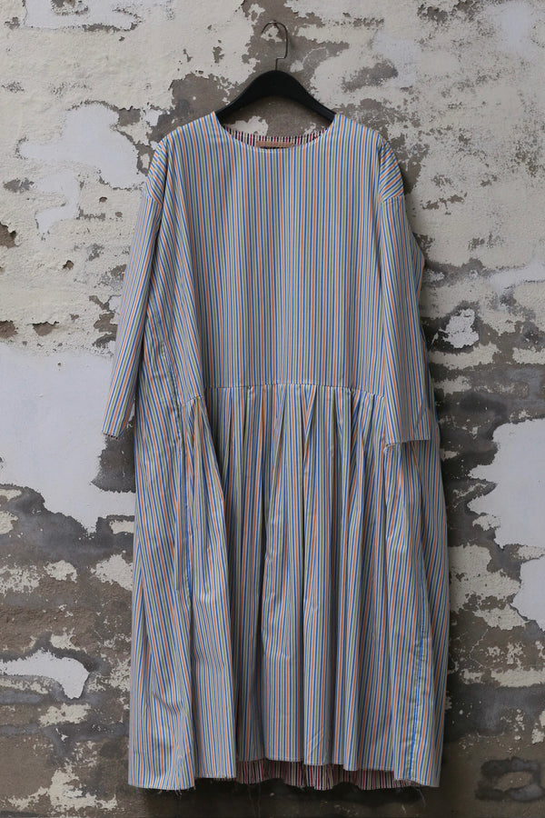 UNISECON 25 Spring/Summer Round Neck Asymmetric Pleated Dress USC-U11W49-HUA Floral Double-sided USC-U11W50
